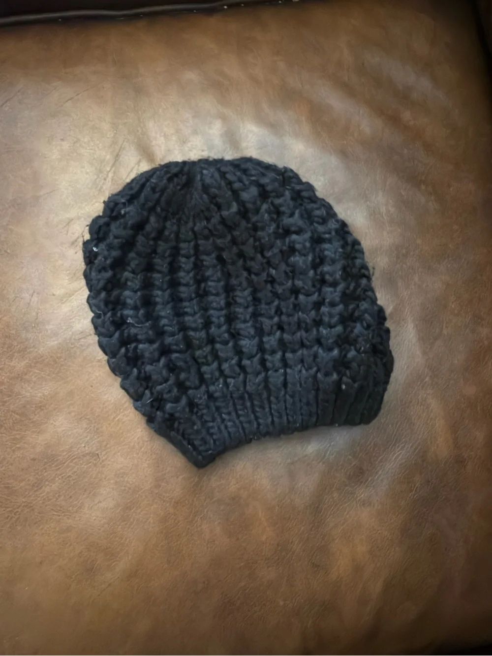 Black Chunky Knit Women's Beanie Hat